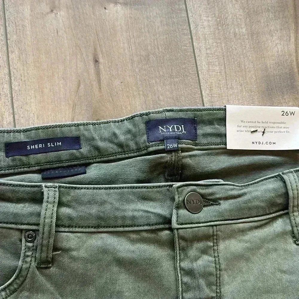NWT NYDJ Sheri Slim Ankle Jeans In Moss Pigment Plus Sz 26W - Picture 4 of 8
